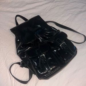 Steve Madden Black Leather Backpack Like New